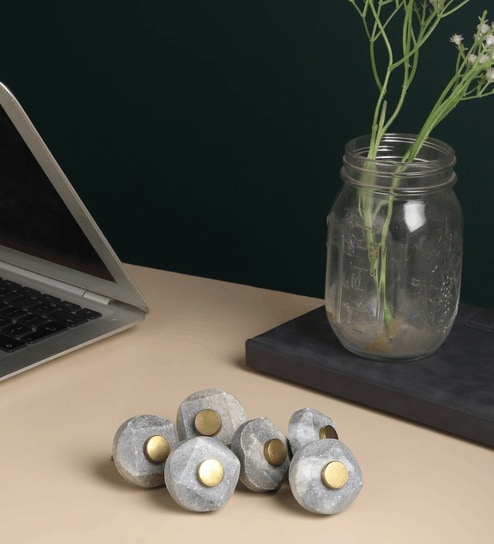 Slate Marble Knob set of 6