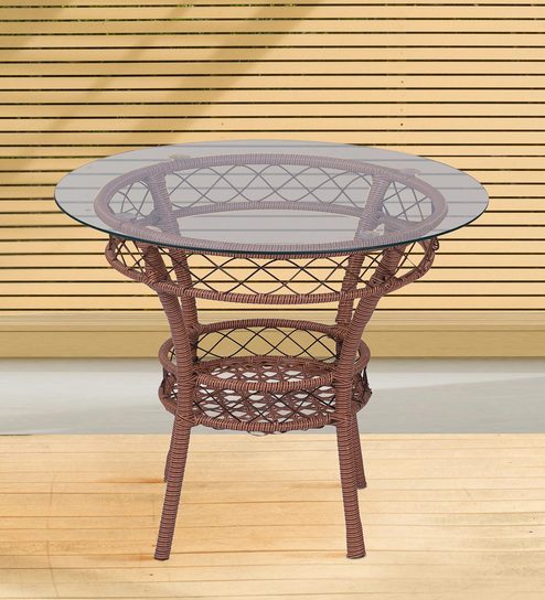 Buy Sleek Outdoor Table In Natural Colour By Aura Online Patio Tables Sets Tables Furniture Pepperfry Product