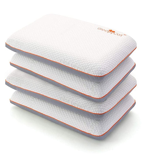 Air Gel Memory Foam Pillow with Removable Zipper Cover Pack of 4 by SleepyCat