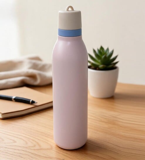 Pink Slim Fit Stainless Steel Hydration Water Bottle with Carry Loop, 750 ml