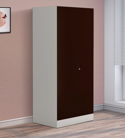 Buy Slimline Metal 2 Door Almirah In Russet Colour By Godrej