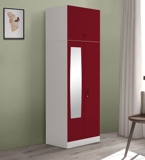 Buy Slimline Metal 2 Door Almirah With Mirror In Textured