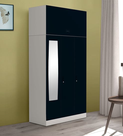 Buy Slimline Metal 3 Door Almirah In Pacific Blue Colour By Godrej