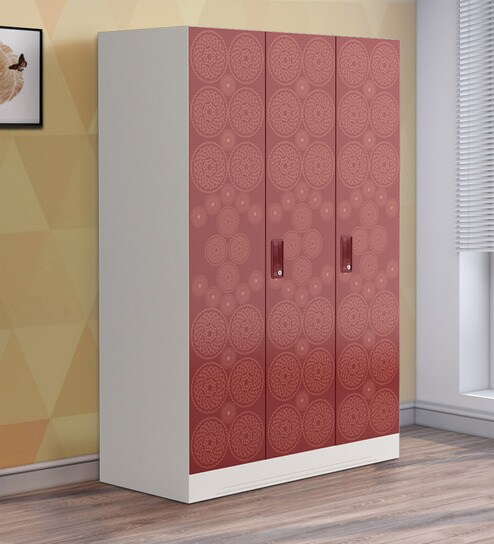 Slimline Metal 3 Door Almirah In Russet And Copper Brown Colour By Godrej Interio