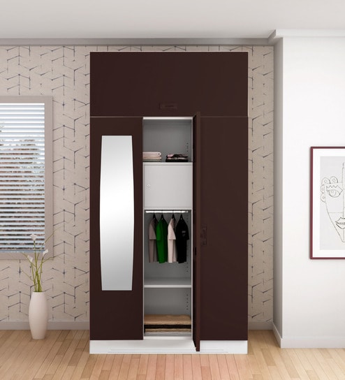 Slimline Metal 3 Door Almirah in Russet Colour