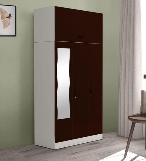 Buy Slimline Metal 3 Door Almirah In Russet Colour By Godrej