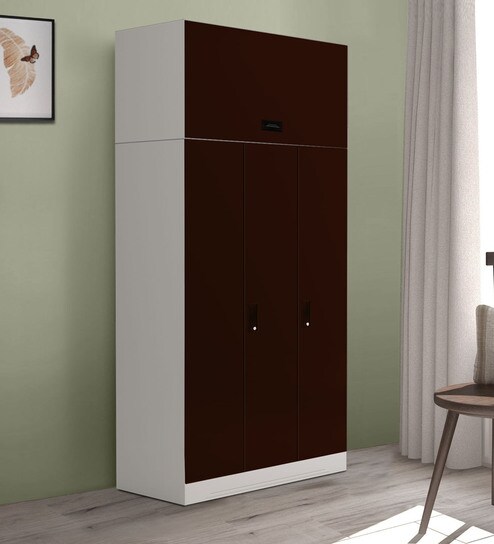 Slimline Metal 3 Door Almirah In Russet Colour By Godrej Interio