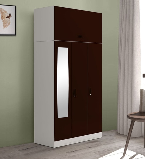 Buy Slimline Metal 3 Door Almirah In Russet Colour By Godrej