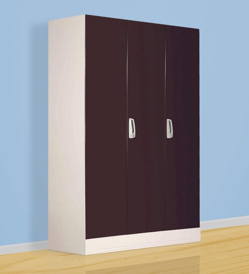 Buy Slimline Three Door Wardrobe With Drawer By Godrej Interio