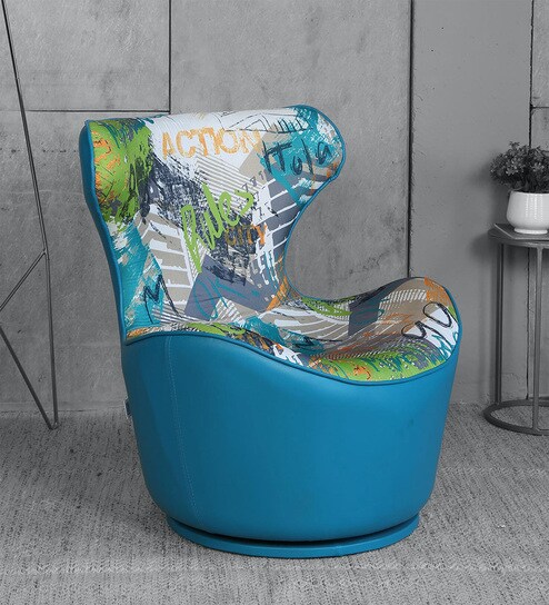 turquoise slipper chair