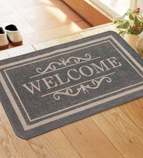 Buy Grey Jute Antiskid Door Mats 31 5 X 19 6 Inches By Saral Home