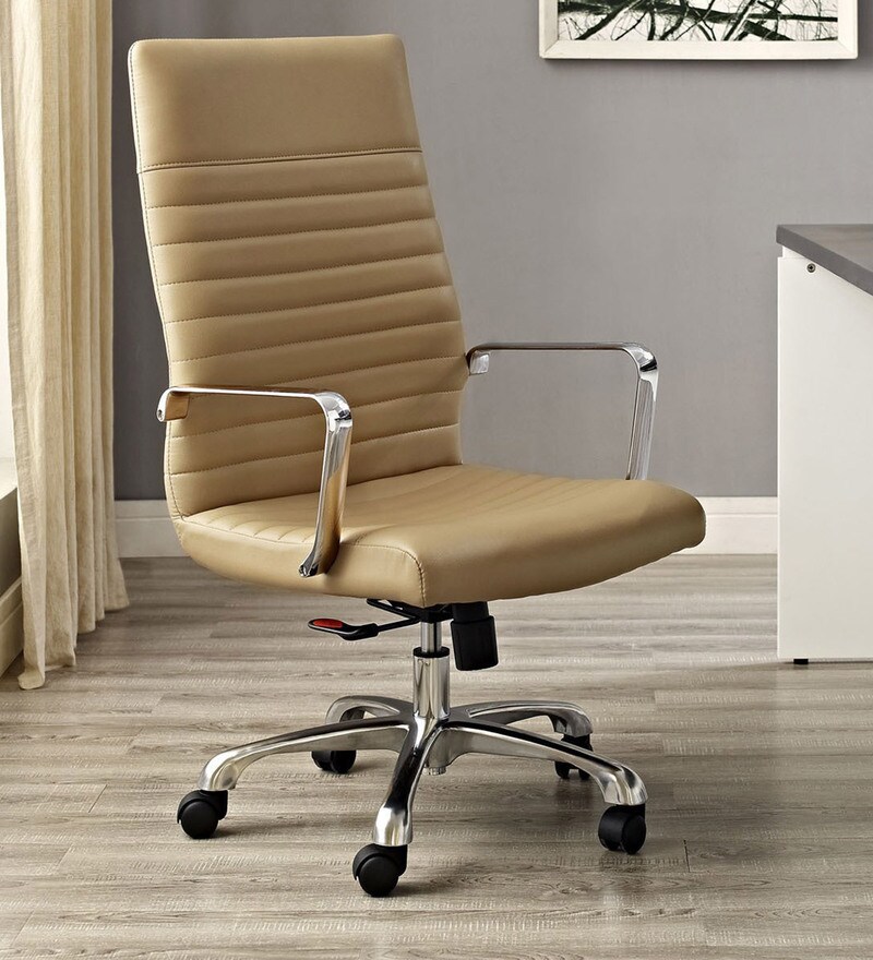 Buy Sleek Line Executive Chair in Tan Colour By Finch Fox Online - High ...