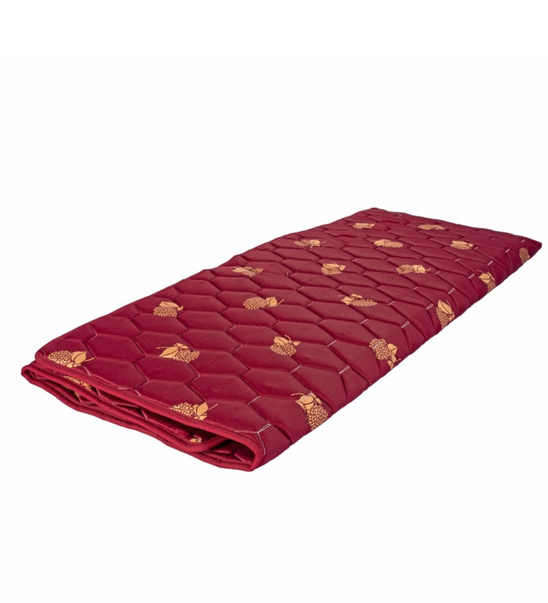 Buy Slim 1 Inch Queen Size HD & PU Foam Foldable Mattress by CoirOn Online Queen Bed Foldable