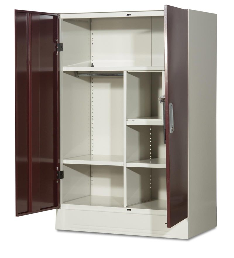 Buy Slimline 2 Door Wardrobe with Locker in Russet Color by Godrej
