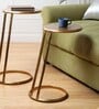 Slanted Metal End Tables In Gold Colour