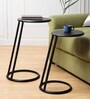 Slanted Metal Nest Of Tables In Black Colour