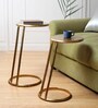 Slanted Metal Nesting Tables In Gold Colour