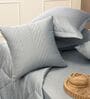 Slate Blue 300TC 100% Cotton Solid & Quilted Double Bedding Set