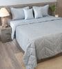 Slate Blue 300TC 100% Cotton Solid & Quilted Double Bedding Set