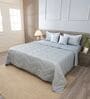 Slate Blue 300TC 100% Cotton Solid & Quilted Double Bedding Set