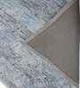 Slate Blue Stripped Wool And Cotton 5 X 8 Ft Hand Tufted Carpet