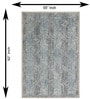 Slate Blue Stripped Wool And Cotton 5 X 8 Ft Hand Tufted Carpet