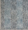 Slate Blue Stripped Wool And Cotton 5 X 8 Ft Hand Tufted Carpet