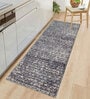 Slate Abstract Microfiber 5 ft x 2 ft Machine Made Runner
