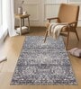 Slate Abstract Nylon 3 X 5 Feet Machine Made Carpet