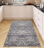 Slate Abstract Nylon 3 X 5 Feet Machine Made Carpet