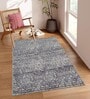 Slate Geometric Nylon 4 X 6 Feet Machine Made Carpet