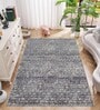 Slate Geometric Nylon 4 X 6 Feet Machine Made Carpet
