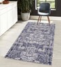 Black Abstract Microfiber 3 x 5 Feet Machine Made Carpet