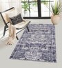Black Abstract Microfiber 3 x 5 Feet Machine Made Carpet