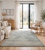 Slate Grey Abstract Wool And Cotton 8 X 5 Feet Hand Tufted Carpet