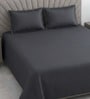 Slate Grey Solid 400 TC Cotton Satin Superking Size Bedsheet With 2 Pillow Covers