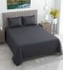 Slate Grey Solid 400 TC Cotton Satin Superking Size Bedsheet With 2 Pillow Covers