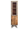 Slate TV Unit for TVs up to 43" With 2 Cabinets & 1 Wall Shelf In Teak Finish