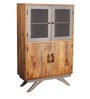 Slate TV Unit for TVs up to 43" With 2 Cabinets & 1 Wall Shelf In Teak Finish
