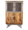 Slate TV Unit for TVs up to 43" With 2 Cabinets & 1 Wall Shelf In Teak Finish