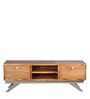Slate TV Unit for TVs up to 43" With 2 Cabinets & 1 Wall Shelf In Teak Finish