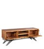 Slate TV Unit for TVs up to 43" With 2 Cabinets & 1 Wall Shelf In Teak Finish