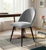 Modern Dining Chair With Iron Legs In Light Grey Color