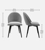 Modern Dining Chair With Iron Legs In Light Grey Color