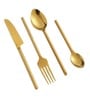 Sleek Cut Cutlery Set Gold