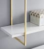 Sleek Designer Wall Shelf with Golden Metallic Frame
