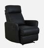 Sleek Leatherette Manual 1 Seater Recliner In Black Colour