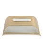 Gold Glass Sleek Slant Diamond Crystal Napkin Box