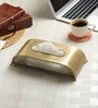 Gold Glass Sleek Diamond Crystal Napkin Box