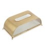 Gold Glass Sleek Diamond Crystal Napkin Box